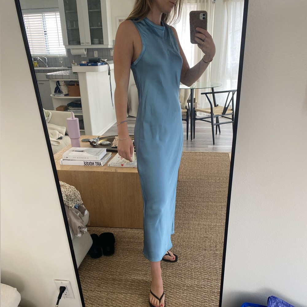 ZARA LIGHT BLUE SILK DRESS